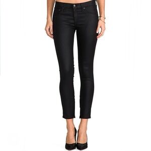rag & bone Zipper Capri Jean in Seal Black